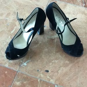 Michael Kors Black Sude Platform Shoes